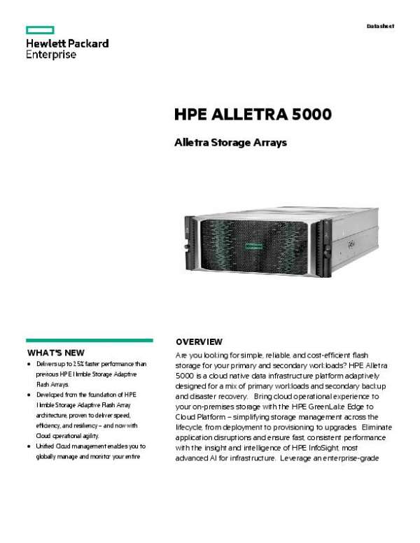 HPE Alletra 5000 Alletra Storage Arrays DataSmart Computers