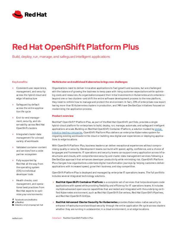 Red Hat Openshift Platform Plus Thumb &Ndash; Data-Smart Computers