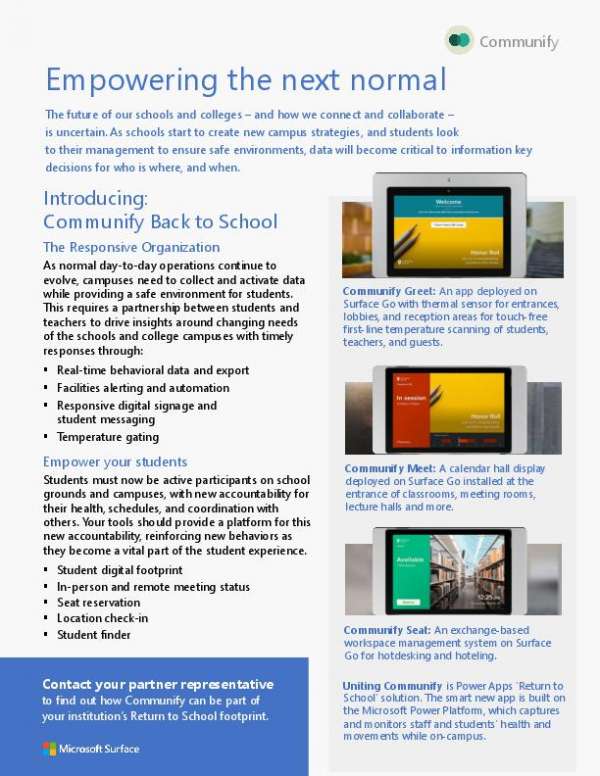 Surface Communify for EDU: Empowering the Next Normal
