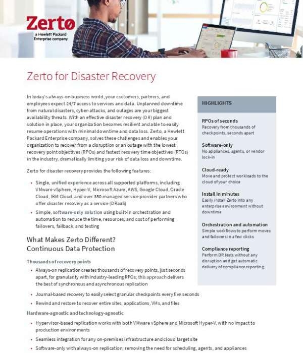 Zerto For Disaster Recovery Thumb &Ndash; Data-Smart Computers