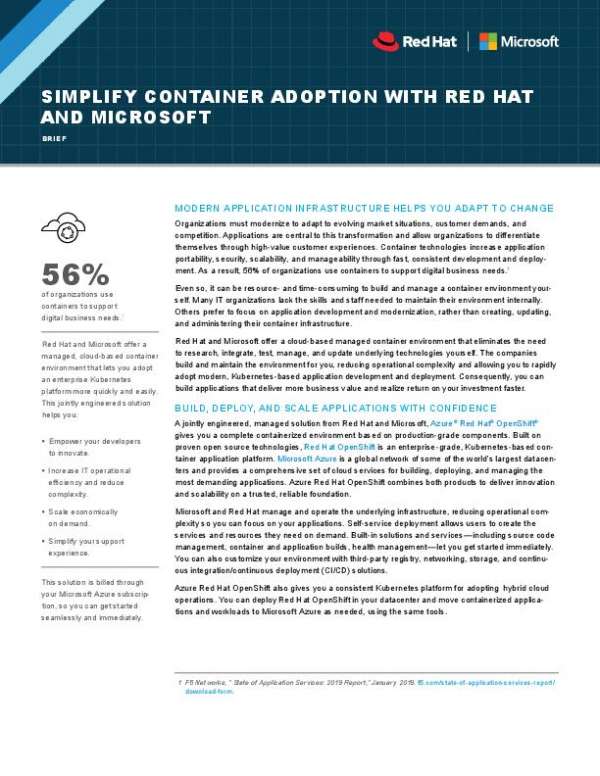 Pa Microsoft Azure Red Hat Openshift Brief F19512 201910 En 1 Thumb &Ndash; Data-Smart Computers