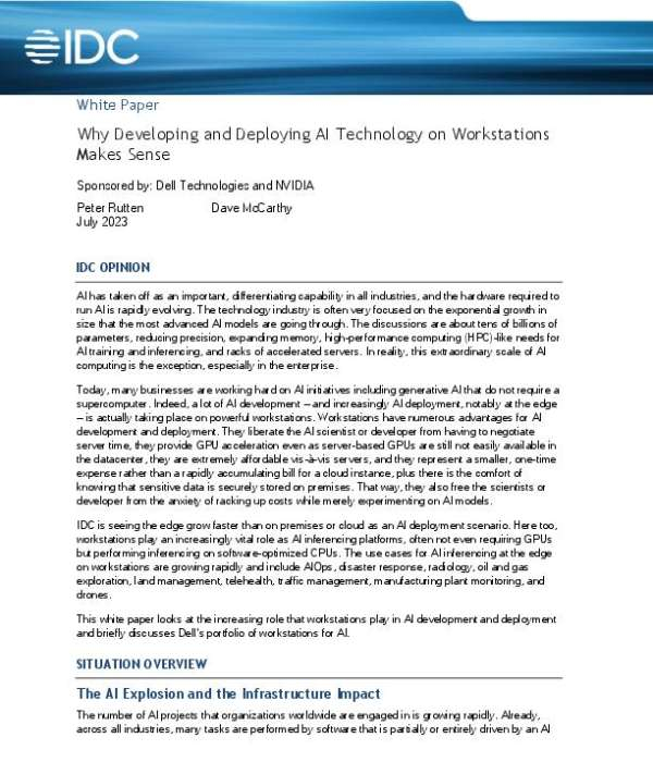 Wp Idc Why Developing And Deploying Ai On Workstations Makes Sense 2 1 Thumb &Ndash; Data-Smart Computers