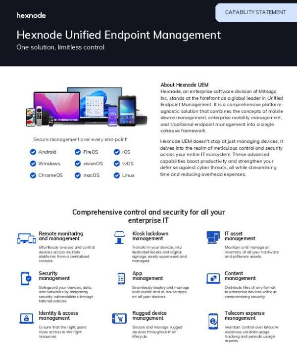 Hexnode Unified Endpoint Management