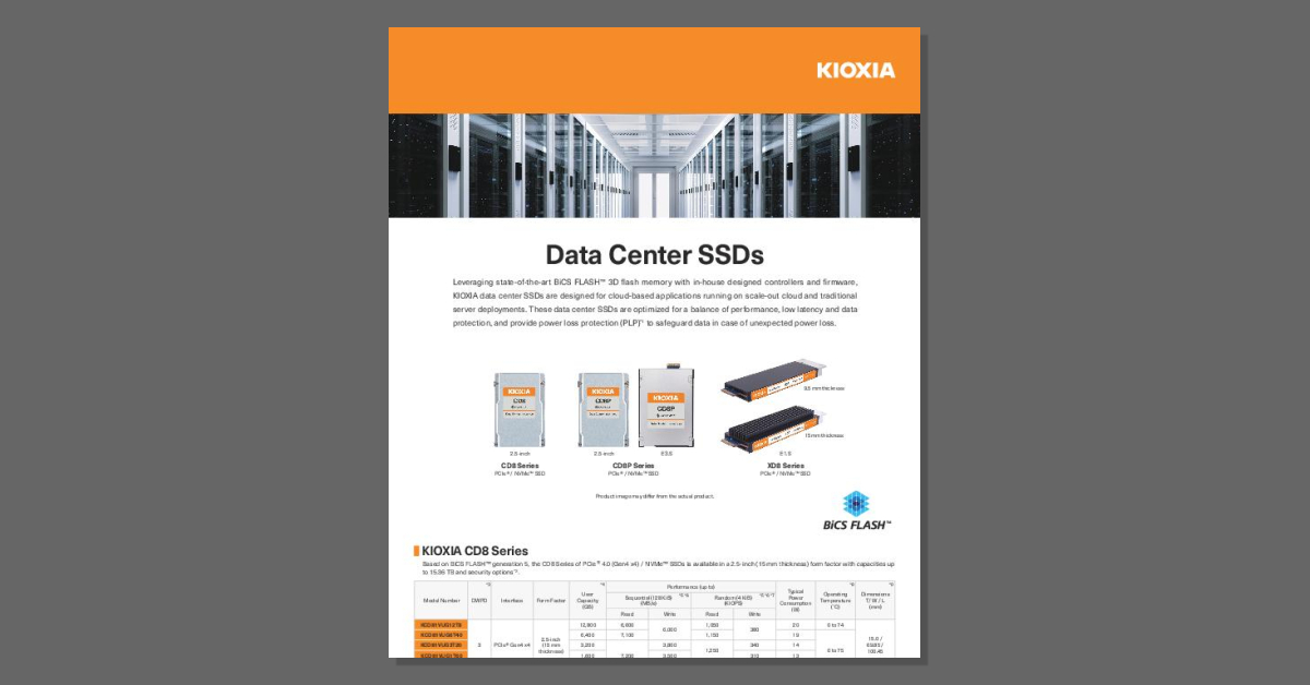 Kioxia Data Center Ssd Data Sheet Fb Thumb &Ndash; Data-Smart Computers
