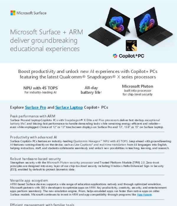 Surface And Arm In Education Flyer 2 Thumb &Ndash; Data-Smart Computers